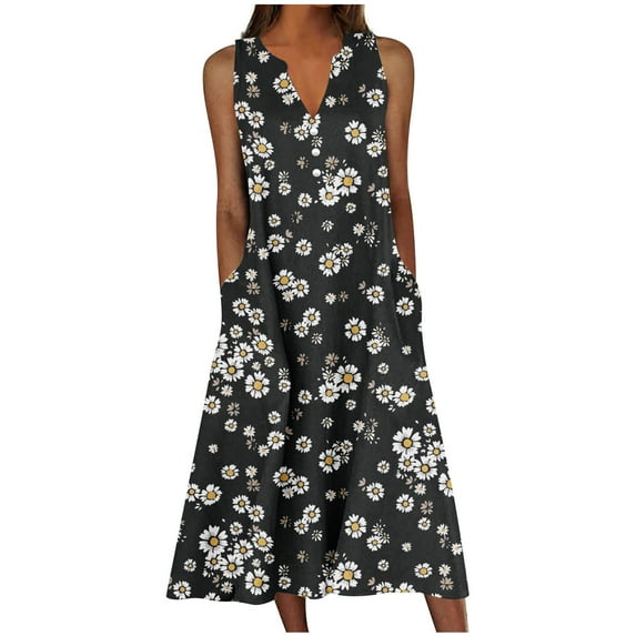 UPPADA Spring Dresses for Women 2024 Wedding Women's Boho Floral Print Dress Loose Maxi Casual Dress Summer Short Sleeve Beach Dresses with Pockets Vestidos Para Mujer Casuales