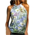 thumbnail image 1 of UPPADA Summer Halter Tops for Women - Womens High Neck Tops Trendy Casual Loose Tanks Printed Ladies Halter Vest Shirts, 1 of 7