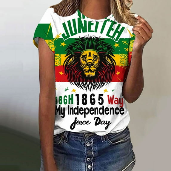 UPPADA Summer Saving Clearance 2024 1865 Juneteenth Shirts for Women Juneteenth Celebrate Freedom Black History Shirts for Women 1865 Shirts Graphic Tees,Cute Tops for Women Y2K