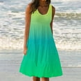 thumbnail image 1 of UPPADA Sundresses for Women Sleeveless Cute Mini Dress Tiered Summer Flowy Boho Sundress Beach Casual Beach Resort Wear Vacation Sun Dresses Spring Summer Tank Dress Green,XXXL, 1 of 7