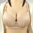 thumbnail image 1 of UPPADA Supportive Wirefree Bras for Women Full Coverage Push Up Bra Plus Size Front Closure Bras Savings Brasier Sin Barilla Para Mujer,Beige S, 1 of 6