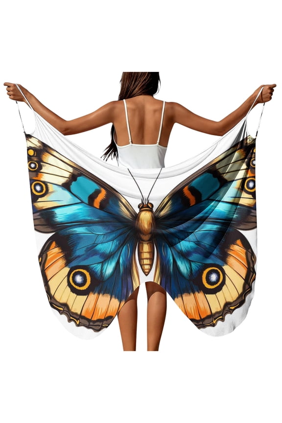 Swim Kimono Cover Up for Women Vacation Dresses Spaghetti Strap Swimsuit Beach Cover Up Kimono with Bohemian Floral Print Loose Casual Resort Wear White,XXL