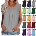 thumbnail image 1 of UPPADA Tank Top for Women Summer Linen Vest Plus Size Sleeveless Camisole Loose Fit Workout Tank Tops Solid Color Casual Cami Camisetas, 1 of 10