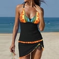 thumbnail image 1 of UPPADA Tankini Bathing Suits for Women High Waisted 2 Piece Swimsuits V Neck Swim Skirts with Short Bathing Suits Tummy Control Set Women Swimsuits Clearance,Orange,XL, 1 of 6