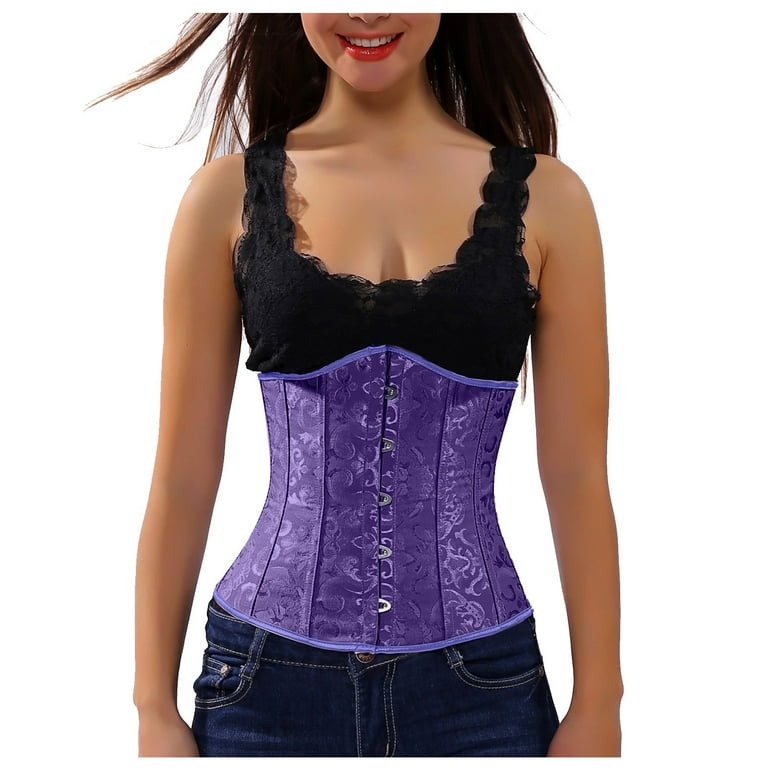UPPADA Underbust Corset Clearance Plus Size Corset Tops for Women Underbust Corset Belt Overbust Corset with Straps Bodice Corset Lace Up Corset Dress