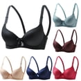 thumbnail image 1 of UPPADA No Underwire T-Shirt Bras for Women Full Coverage Bras Plus Size Fit Bras Back Support Bras Soft Cup Bras Adjustable Straps Bras Under Outfit Use Bras,Black,M, 1 of 8