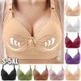 thumbnail image 1 of UPPADA No Underwire T-Shirt Bras for Women Full Coverage Bras Plus Size Fit Bras Back Support Bras Soft Cup Bras Adjustable Straps Bras Under Outfit Use Bras,Wine,XL, 1 of 8