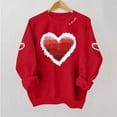 thumbnail image 1 of UPPADA Valentines Day Sweatshirt Women Love Heart Knitted Pullover Top Long Sleeve Crewneck Casual Sweater for Romance Red,L, 1 of 6