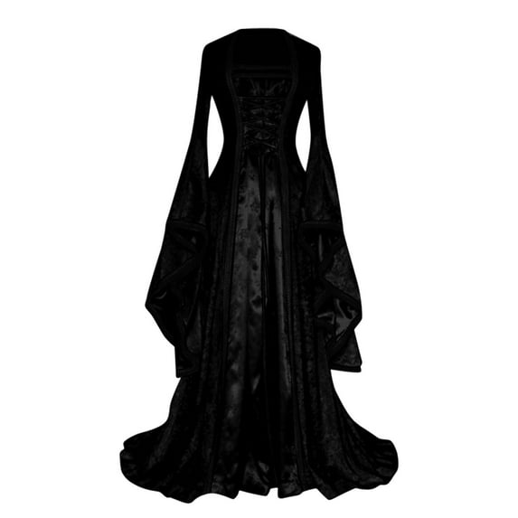 UPPADA Victorian Ball Gown for Women Festival Dress Vintage Maxi Dress Party Retro Dress Lace Up Corset Court Dresses Flare Sleeve Masquerade Floor Length Gothic Dress Early
