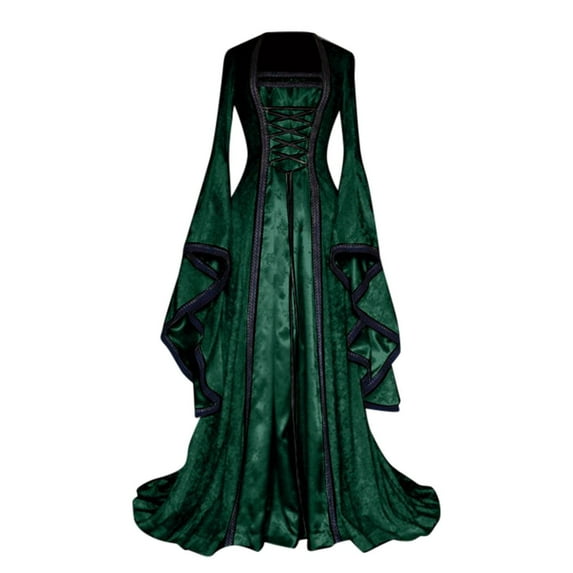UPPADA Victorian Ball Gown for Women Festival Dress Vintage Maxi Dress Party Retro Dress Lace Up Corset Court Dresses Flare Sleeve Masquerade Floor Length Gothic Dress Items
