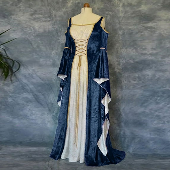 UPPADA Victorian Ball Gown for Women Festival Dress Vintage Maxi Dress Party Retro Dress Lace Up Corset Court Dresses Flare Sleeve Masquerade Party Floor Length Gothic Dress Days