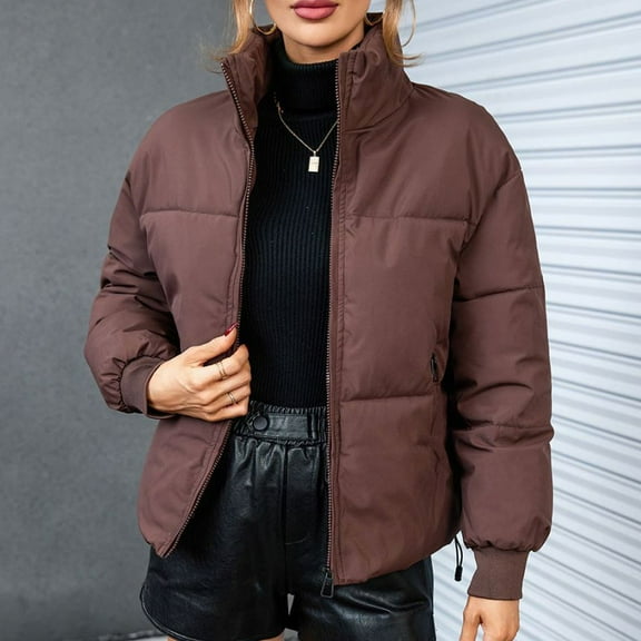 UPPADA Warm Jackets for Women,Lightweight Women Puffer Jacket Women,Packable Down Jacket,Womem Winter Coats Coffee,L Winter Coat for Women Winter