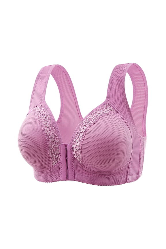 UPPADA Warners Bras for Women Wirefree Front Snap Everyday Bras for Women Wirefree Push Up Bras Plus Size Bralettes for Senior Ultra Soft Underwire Bras Comfortable Bras for Women