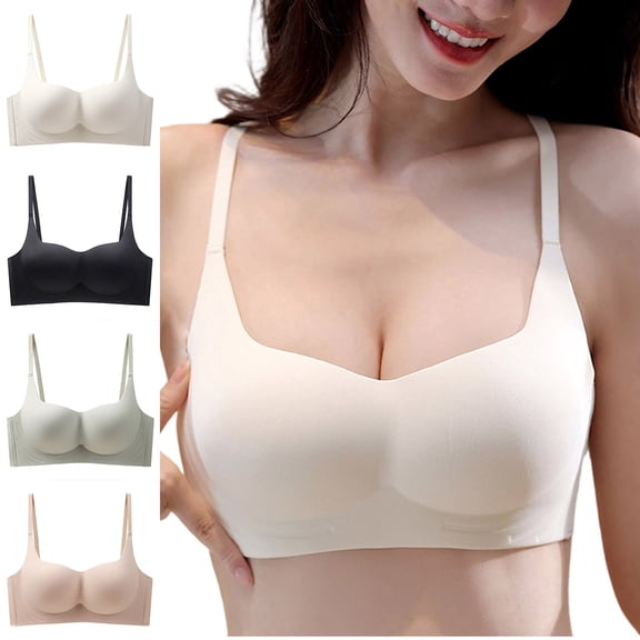 UPPADA Wide Back Breathable Bras for Women Back Comfy Fix Design Bras Front Closure Bras No Underwire Bras Comfortable Structure Bras Very Wide Shoulder Straps Bras Full Coverage Bras,White,S