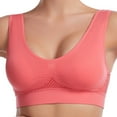 thumbnail image 1 of UPPADA Wide Strap Bras for Women with Support Wide Band Bra Bra No Underwire Back Slimming Bra,Watermelon Red L, 1 of 3