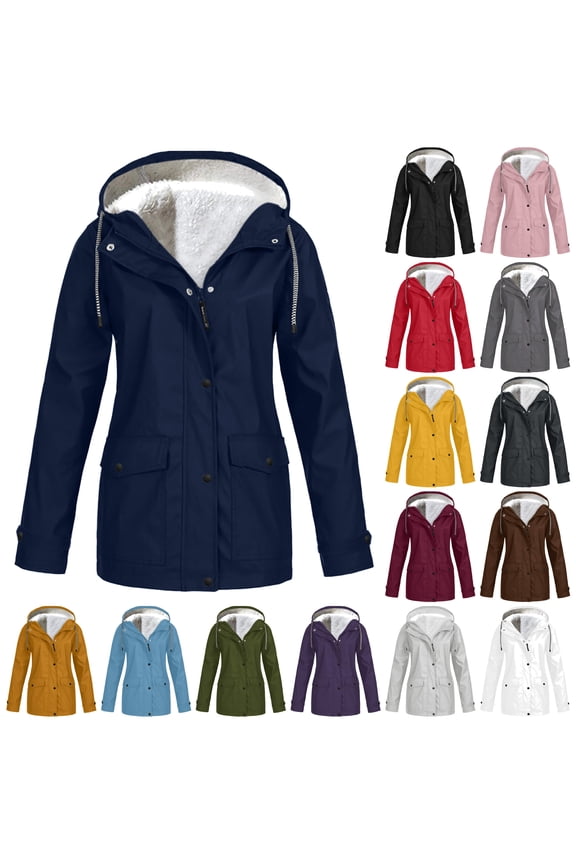 Winter Coat Fuzzy Winter Blanket Coats for Women Button Down Thermal Jackets Leopard Color Block Outerwear Cat Ear Cute Hoodies Abrigos De Mujer Elegantes