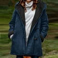 thumbnail image 1 of UPPADA Winter Coats for Women Long Coats Shacket Plus Size Warm Jacket Outerwear Thermal Jacket Fleece Linen Coats Down Jackets Loose Plush Zip Hooded Outwear Winter Coats for Women Clearance, 1 of 5