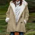 thumbnail image 1 of UPPADA Winter Coats for Women Plus Size Clearance Fall Winter Warm Plush Hooded Coats solid color Long Sleeve Outwear Womens Zipper up Cardigan Jackets with Pockets, 1 of 5