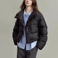 thumbnail image 1 of UPPADA Winter Coats for Women's Warm Puffer Coats Warm Jacket Zip Up Casual Jacket Baggy Short Coats Winter Coat Puffer Jackets with Pockets,Womens Fall Jackets with Hood Black,L, 1 of 4