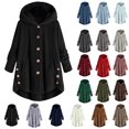 thumbnail image 1 of UPPADA Winter Coats for Women Oversized Hooded Outerwears Button Down Plush Teddy Coat Plus Size Loose Soft Fleece Overcoat, 1 of 4