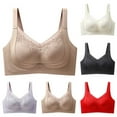 thumbnail image 1 of UPPADA Wireless Front Button Bras for Women Full Coverage Bras Plus Size Option Bras Back Support Bras Soft Cup Bras No Underwire Bras Daily Use Bras,Red,42, 1 of 5