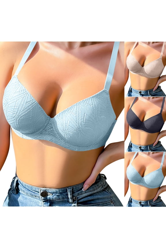 Wireless Front Closure Bras for Women Full Coverage Bras Plus Size Option Bras Back Fix Bras Soft Fabric Bras Adjustable Straps Bras Everyday Comfort Bras,Beige,75C