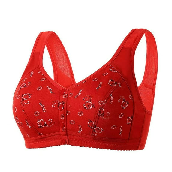 UPPADA Wireless Shaper Bras for Women Comfortable Bras Comfort Bras Cotton Sports Bras,Red Xl