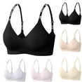 thumbnail image 1 of UPPADA Wireless T-Shirt Bras for Women Full Coverage Bras Plus Size Option Bras Back Support Bras Soft Fabric Bras No Underwire Bras Under Outfit Use Bras,Pink,XL, 1 of 8