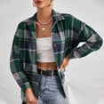 thumbnail image 1 of UPPADA Women Flannel Jacket Warm Sherpa Shacket Buffalo Plaid Shirt Fleece Lined Button Down Plaid Coat Trendy Fall Winter Outfits,Green Jacket,S, 1 of 8