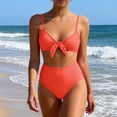 thumbnail image 1 of UPPADA Women High Cut Bikini Sets String Swimsuit Two Piece Underwire Bathing Suit Cut Out Cute Swimwear String Bikini Set Tie Side Halter Swimsuits Summer 2 Piece Bikini Bathing Suit Orange,XL, 1 of 5