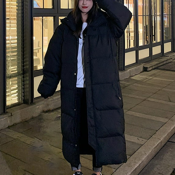 UPPADA Women Long Puffer Jacket Winter Warm Coat with Faux Fur Hood Winter Bubble Coats Bubble Jacket Trendy Puffy Jackets Warm Outerwear Clothing Black,xl Winter Coats for Women