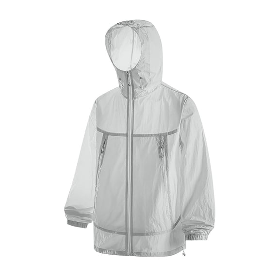 UPPADA Women and Men Waterproof Jacket Outdoor Bicycle Sports Windbreaker Windproof Coat Lightweight Hooded Softshell Rain Jacket for Running Travel Hiking,Rainjacket Gray XXL