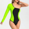 thumbnail image 1 of UPPADA Women One Piece Swimsuit Racerback Athletic Training Bathing Suit for Competitive Swimming Long Sleeve Bathing Suit Bodysuit One Piece Swimsuit Sporty Boyshorts Swimwear Clearance Green,M, 1 of 3