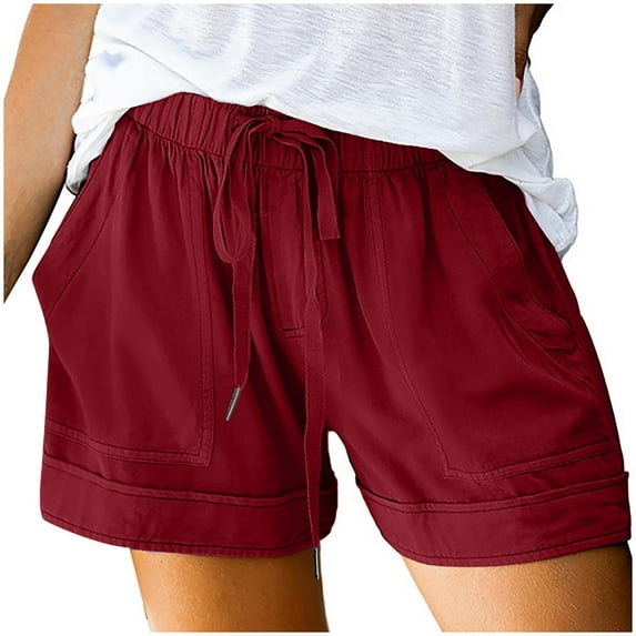 UPPADA Women Shorts Casual Womens Shorts Casual Drawstring Sweatshorts Classic Solid Color Pant Stretch Wide Leg Bottoms 2025 Y2K Lounge Shorts Clearance of Day Sales 2025