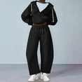 thumbnail image 1 of UPPADA Women Sweat Pants Set,2 Piece Sets for Women Fall Winter Clothes Sets Crop Hoodies Pullover Tops and Sweatpants Trendy Matching Set Plus Size Clothing Black,L, 1 of 7