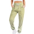 thumbnail image 1 of UPPADA Women Y2k Wide Leg Track Pants Baggy Side Joggers Sweatpants Ladies Solid Color Drawstring Elastic High Waist Casual Loose Foot Sweatpants Khaki,L, 1 of 5