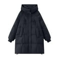 thumbnail image 1 of UPPADA Women Zip Up Long Puffer Coat Winter Warm Hooded Jacket Long Sleeve Parka Full Length Down Coats with Pockets,Women's Plus Size Jackets Black,XL, 1 of 3