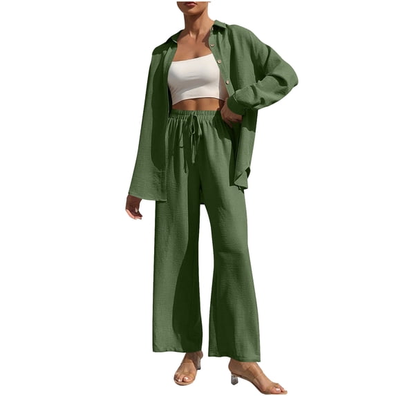 UPPADA Women's 2 Piece Jogger Sets,Women Two Piece Fall Outfits 2 Pc Oversized Outfits Fleece Zip up Hoodie Matching Drawstring Joggers Tracksuit Sets with Pockets Army Green,S