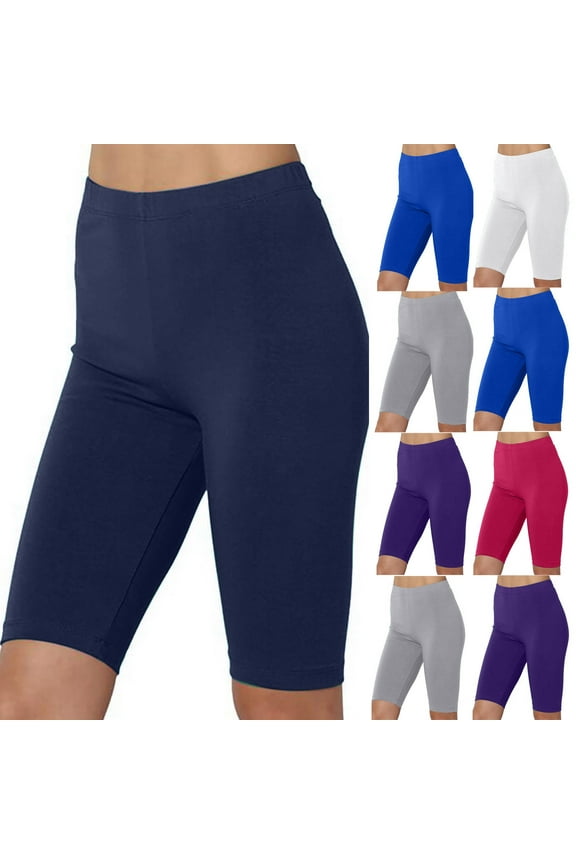 Women's Butterluxe Workout Yoga Pants Half Length Athletic Leggings High Rise Capri Shorts Cropped Bootcut Leggings for Casual Lounge Wear Dark Blue,XXL