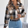 thumbnail image 1 of UPPADA Women's Casual Shacket Jacket Plaid Shirts Flannel Blouses Button-Down Business Casual Shirts Buffalo Plaid Shirt Fall Jacket,Womens Fall Shacket,L, 1 of 8