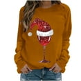 thumbnail image 1 of UPPADA Women's Christmas Sweatshirts Xmas Tree Print Long Sleeve Shirts Casual Crew Neck Pullover Tops Loose Soft Tunic Tops Fall Winter Fashion Clothes camisas para mujer de moda Orange,XL, 1 of 3