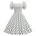 thumbnail image 1 of UPPADA Women's Classic Tea Dress Short Sleeve Swing Cocktail Party Dresses 1950s Retro Vintage Polka Dot 1950s Rockabilly Prom Midi Dress, 1 of 5