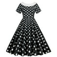 thumbnail image 1 of UPPADA Women's Classic Tea Dress Short Sleeve Swing Cocktail Party Dresses 1950s Retro Vintage Polka Dot 1950s Rockabilly Prom Midi Dress, 1 of 6