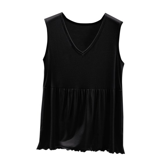 UPPADA Women's Cotton Tank Tops Scoop Neck Lightweight Soft Sleeveless Shirt for Layering Travel Everyday Comfort Soft Tunic Tees,Tank Top for Women Workout Fitted Black,M