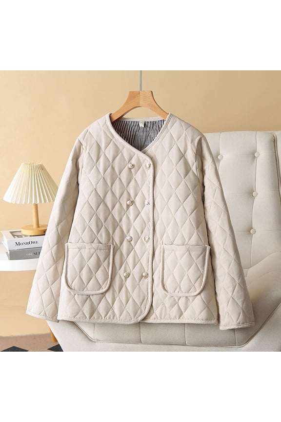 Women's Fall Quilted Jackets Trendy Puffy Coats Quilted Bomber Jacket Lightweight Warm Winter Outerwear Clothing,Winter Coats for Women Petite Size Beige,XXXXL