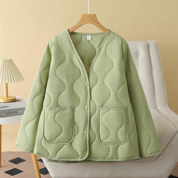 UPPADA Women's Fall Quilted Jackets Trendy Puffy Coats Quilted Bomber Jacket Lightweight Warm Winter Outerwear Clothing,Women Ski Coat Long Green,XXXXL