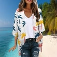 thumbnail image 1 of UPPADA Women's Fashionable Floral Print Puff Sleeve Kimono Cardigan Loose Plus Size Chiffon Cover up Casual Lightweight Beach Blouse Tops White,S, 1 of 6