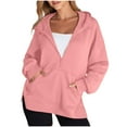 thumbnail image 1 of UPPADA Women's Fleece Lined Zip up Hoodies Casual Hooded Jacket Workout Half Zip Sweatshirts Fall Winter Coats with Pocket Pink,M, 1 of 5