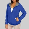 thumbnail image 1 of UPPADA Women's Fleece Zip up Hoodie Warm and Cozy Sherpa Lined Sweatshirt Winter Hooded Jackets with Pockets Blue,L Womens Sherpa Jacket Fuzzy Zip Up Hoodie Winter, 1 of 7