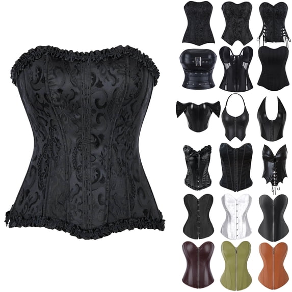 UPPADA Women's Gothic Corset Top Lace Up Tank Overbust Corset Bustiers Y2k Cami Tank Top Lace Up Corset Shapewear Camisole Bodycon Shapewear White,XXXL